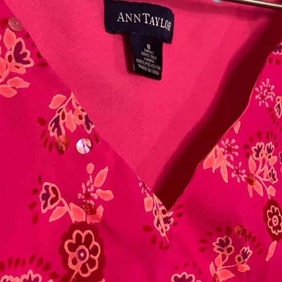 Vintage Ann Taylor Women’s Y2K Silk Tank Top Floral Sequin Feminine Fairy Pink 8 - Picture 5 of 6